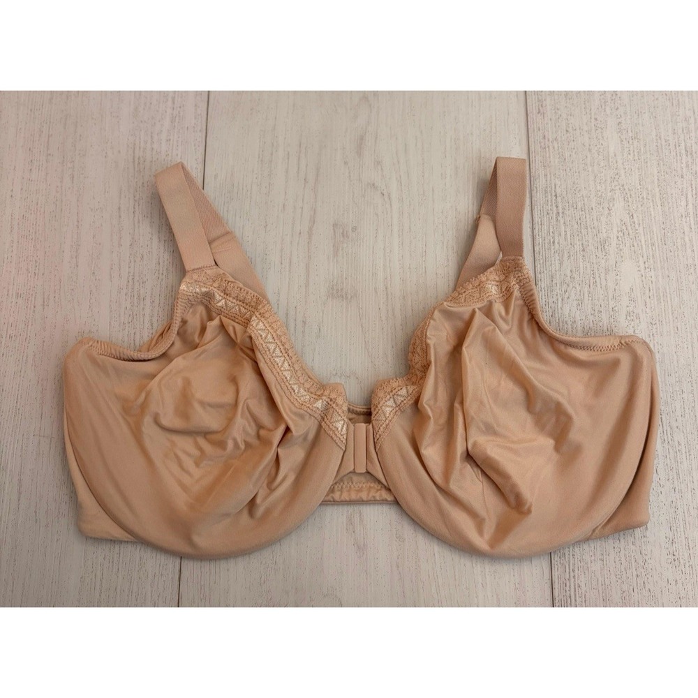 Wacoal Perfect Primer Front Close Underwire Bra Sz 38DDD Sand Nude 855313